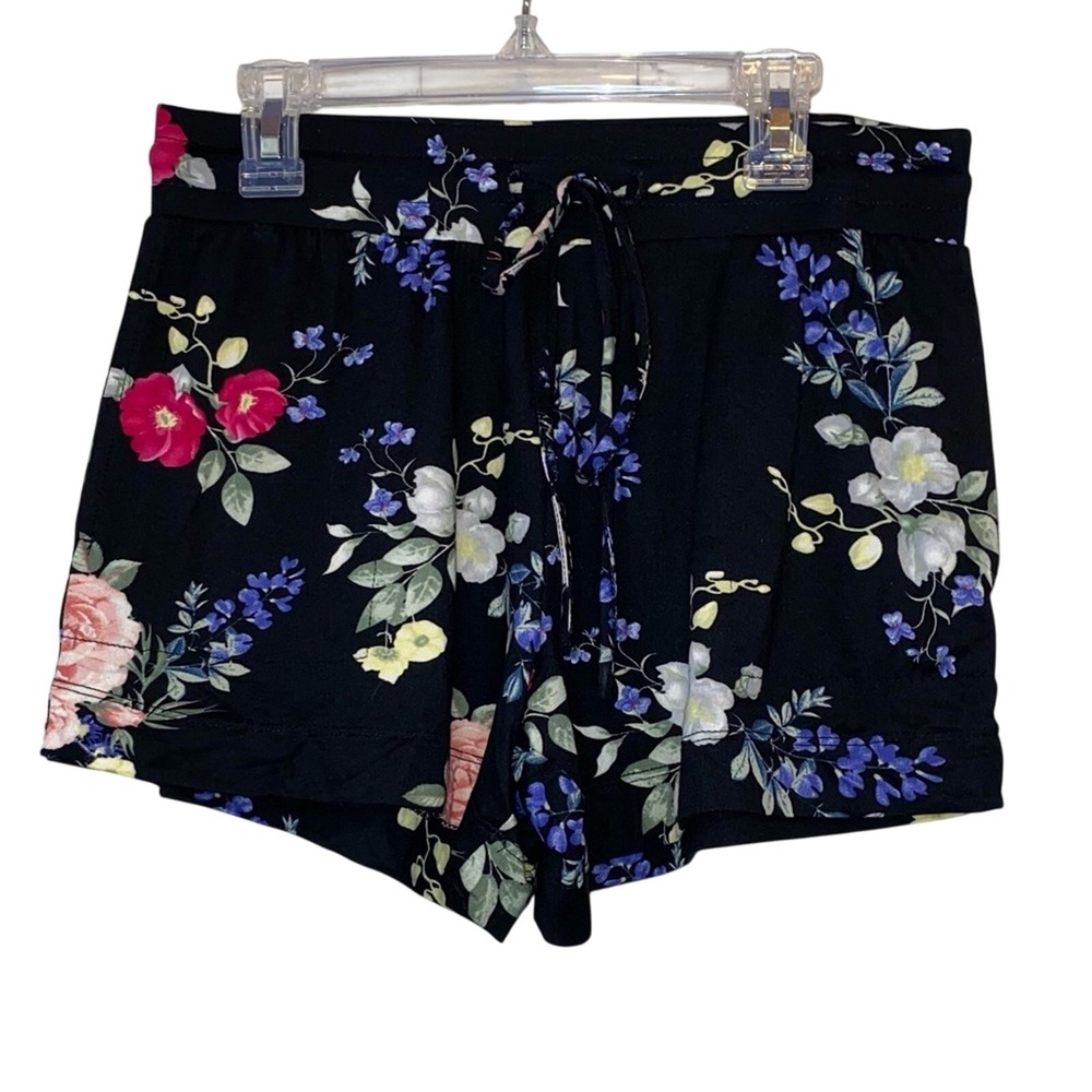 Flora by Flora Nikrooz Floral Sleep Shorts Small NWOT Black Lounge Pajama Shorts